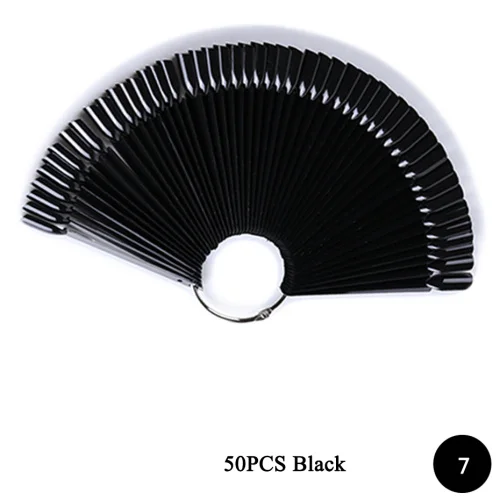Прозрачные накладные ногти веер Стиль Практика Дисплей натуральный черный прозрачный палочки полировка дисплей акриловые наконечники для гелевых инструментов TR386 - Цвет: 7