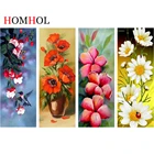 Набор для алмазной вышивки живопись, красные цветы 5D сделай сам, мозаика для вышивки крестиком из белых цветов, украшения для вышивки крестиком