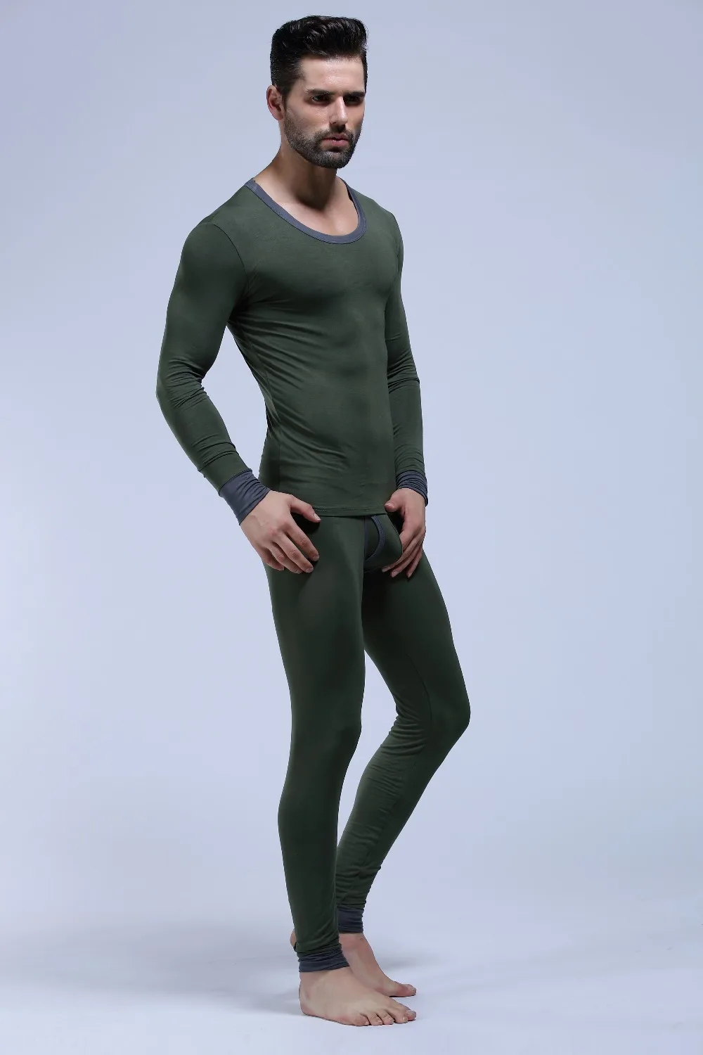 1 комплект зимние теплые мужские кальсоны из мягкого модала термобелье для