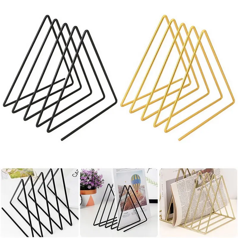 Треугольная железная полка для файлов с держателем ручек прочный металлический