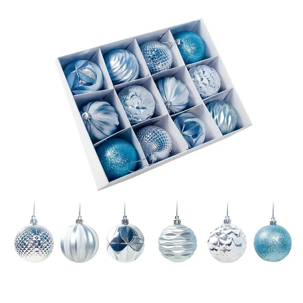 12 шт. украшения в виде рождественских шаров для рождественской елки небьющиеся