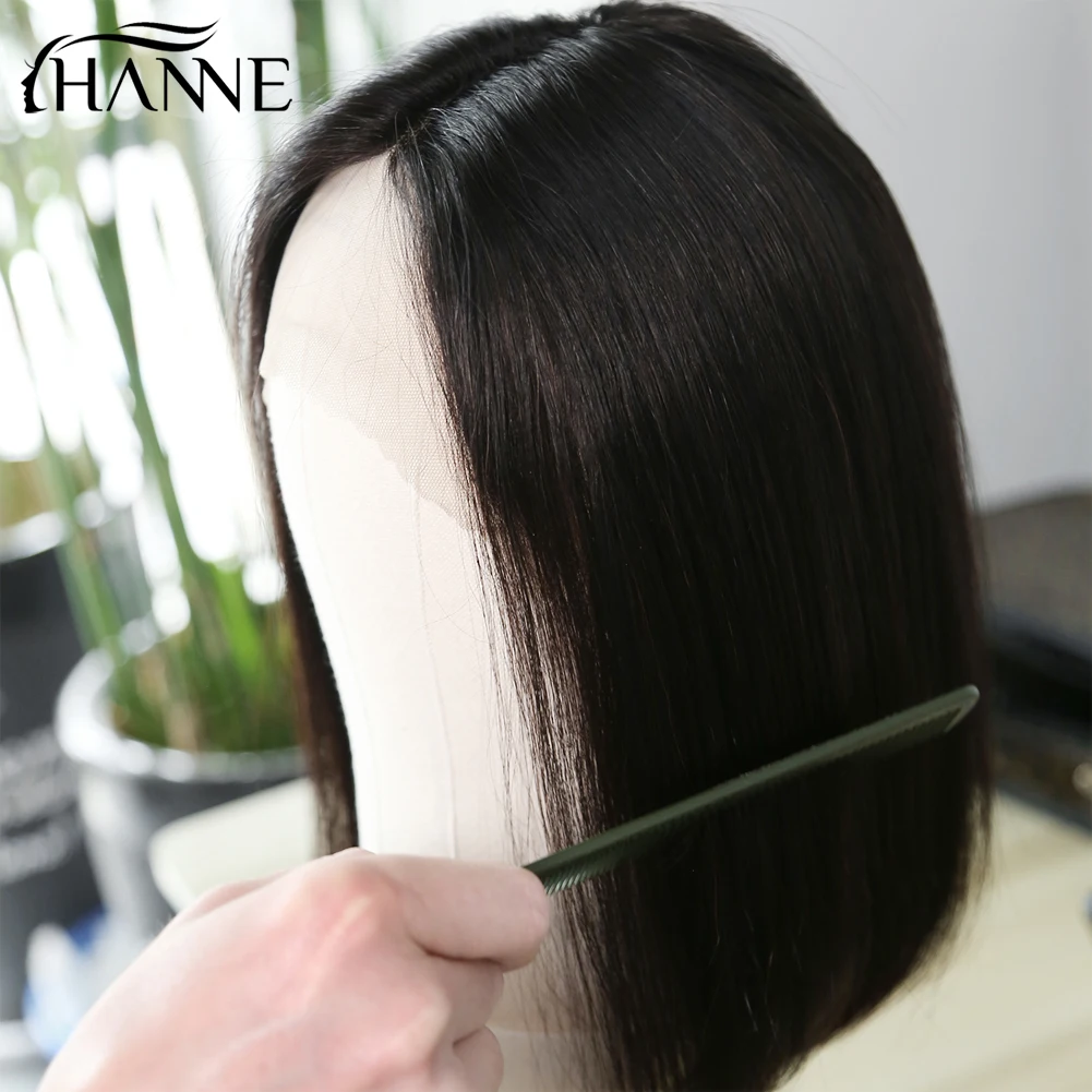 HANNE Lace Front Human Hair Wigs For Black Women Natural Black Pre Plucked 150% Density Straight Brazilian Lace Human Hair