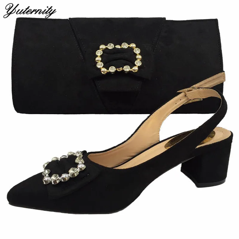 Африканский дизайн украшение стразы Дамский комплект из обуви и сумки