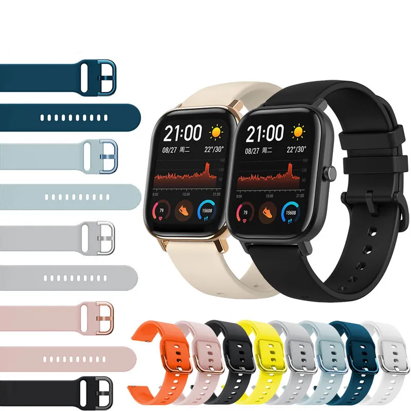 Ремешок силиконовый для смарт-часов Xiaomi Huami Amazfit GTS/GTR 42 мм/Bip Lite | Электроника