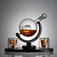 skull whiskey decanter set with wooden base2 skull shot glasses ice cube trays liquor dispenser for liquor scotch bourbon vodka