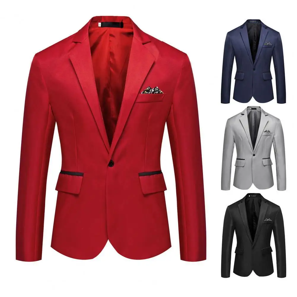 

Stylish Business Blazer Lightweight Suit Top Long Sleeve Classic Long Sleeve Decorative Pocket Suit Coat