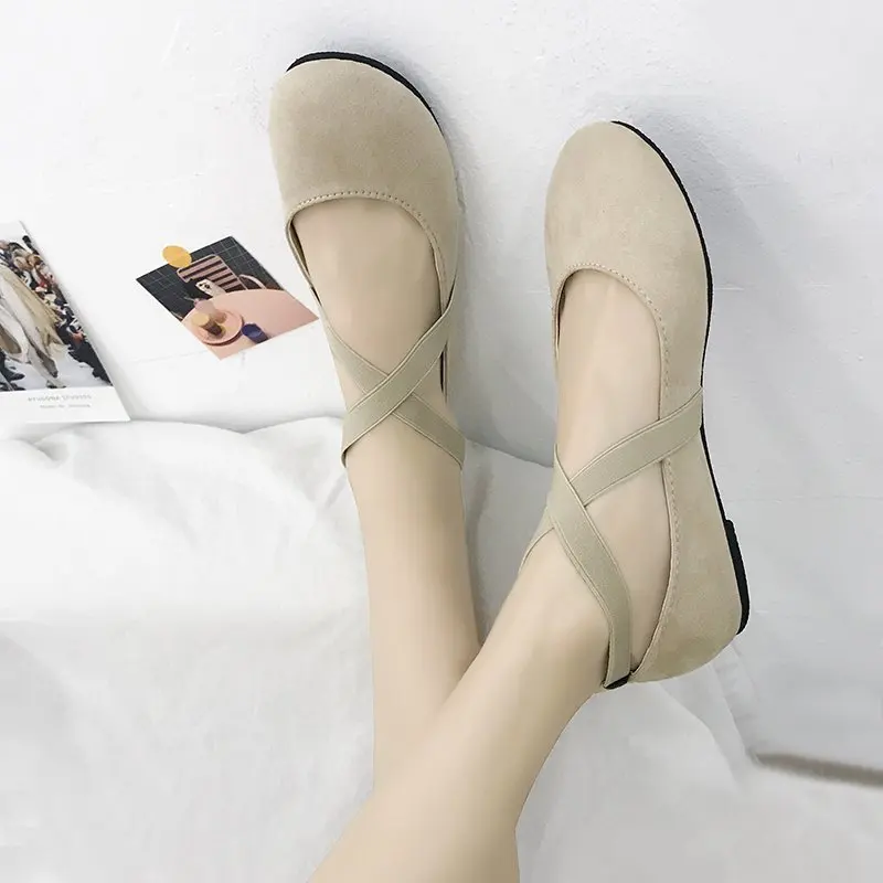 

Spring Autumn New Leather Mother Single Shoes Middle-aged Soft Comfortable Large Size Woman Shoes Grandmother Flat Shoes