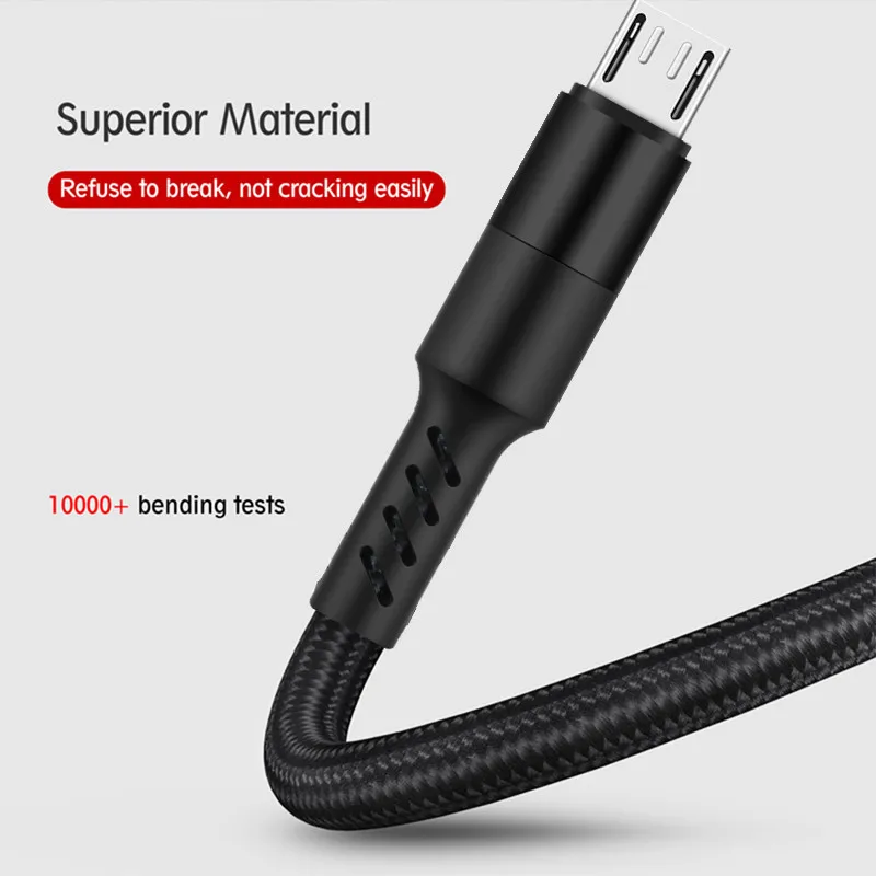 Плетеный Micro USB/type C/iOS 2A кабель для быстрой зарядки Sumsung Galaxy S3 S4 S8 S9 Plus htc LG 2 3 4 LG5 |