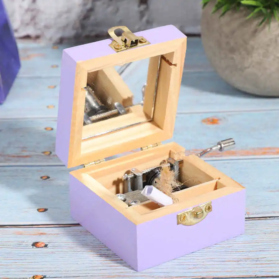 Деревянная музыкальная шкатулка ручной работы с изображением вишни украшение