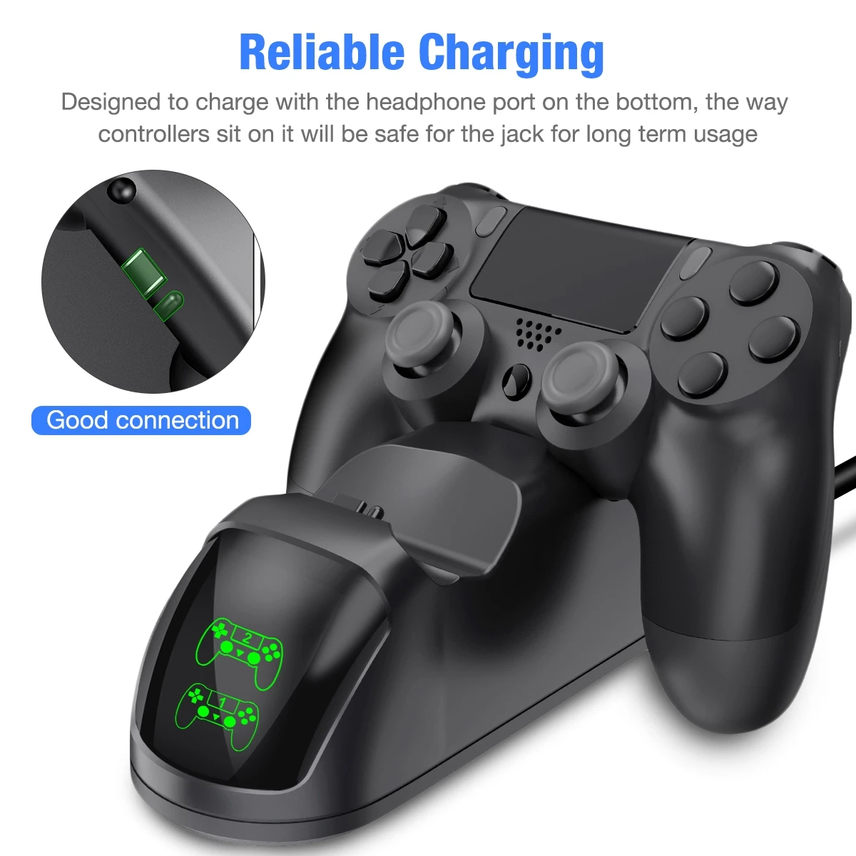 Зарядная док-станция для контроллера PS4 USB двойная подставка быстрой зарядки со