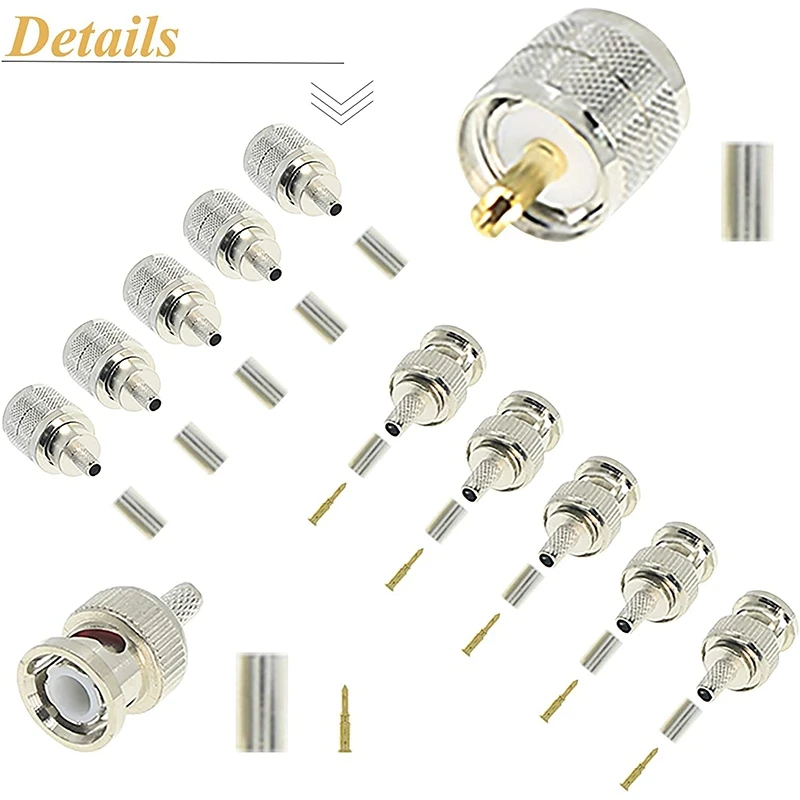 Коаксиальный обжим коаксиальный РЧ/BNC разъем обжимной инструмент набор с 1 шт.