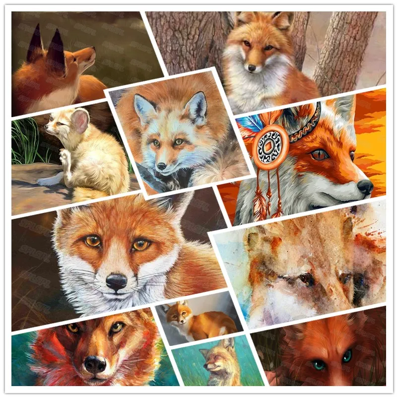 

Diy Diamond Painting Red Hair White Belly Fox Sly Seductive Fox Wild National Protected Carnivore Home Decoration Poster