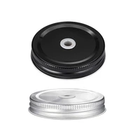mason jar lids reusable leak proof seal canning jars lid with caps regular mouth bottle cap hole lid new
