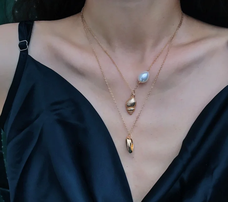 Женское многослойное ожерелье цепочка в стиле хип хоп с имитацией