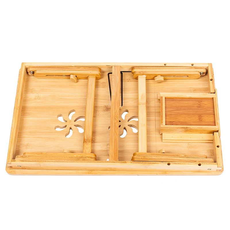 

Portable Adjustable Folding Bamboo Notebook Computer Desk Classical Notebook Computer Stand Desk Computer Notebook Bed Table