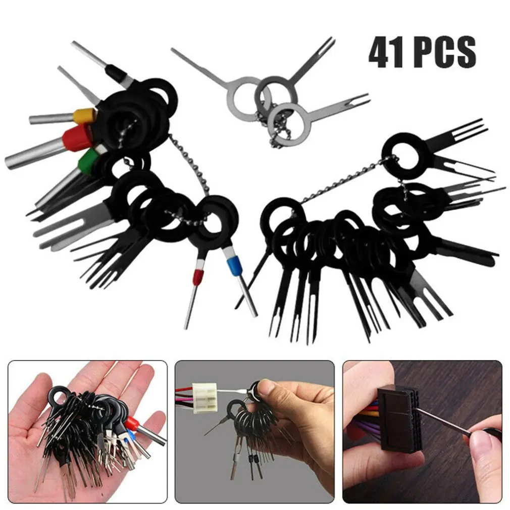 

41-pin retractor for car plug terminal removal tool Plastic+Stainless Steel Plug terminal removal tool Needle ejector 41 pcs
