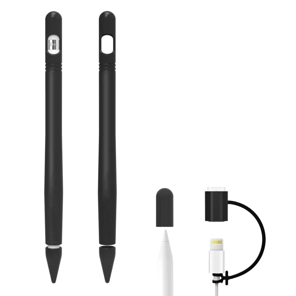 Чехол-держатель для Apple Pencil, [4 шт.] чехол-карандаш/держатель для Apple Pencil cap для iPad Pro Pencil - Цвета: Black
