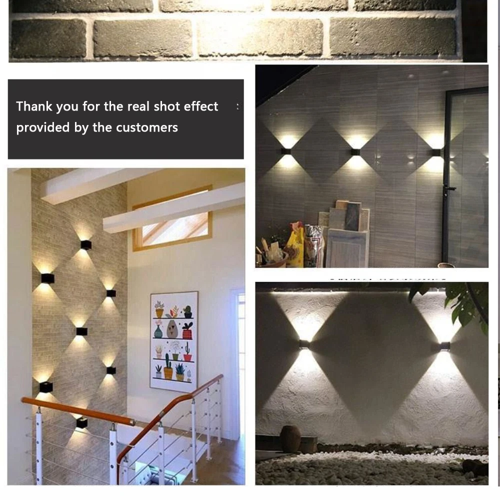 

Aluminum Modern COB LED Wall Lamp 12W Up Down Indoor Wall Mounted Wall Light Cube For Living Bedroom Corridor Decor AC90-260V