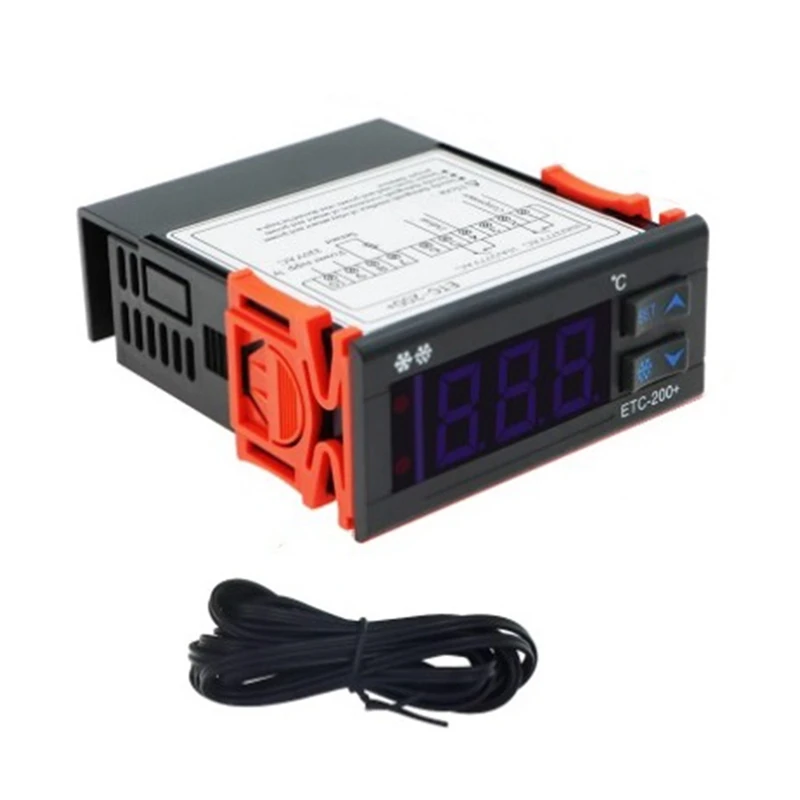 

ETC-200 + мини-регулятор температуры, микрокомпьютер, термостаты, цифровой термостат, будильник для размораживания холодильника 220 В