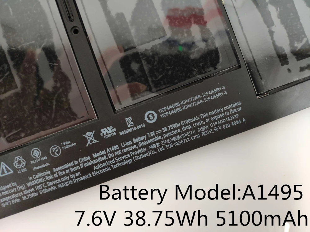 Оригинальный OEM Аккумулятор SupStone A1406 A1495 для APPLE Macbook Air 11 дюймов A1465 Mid 2012 2013 Ранняя