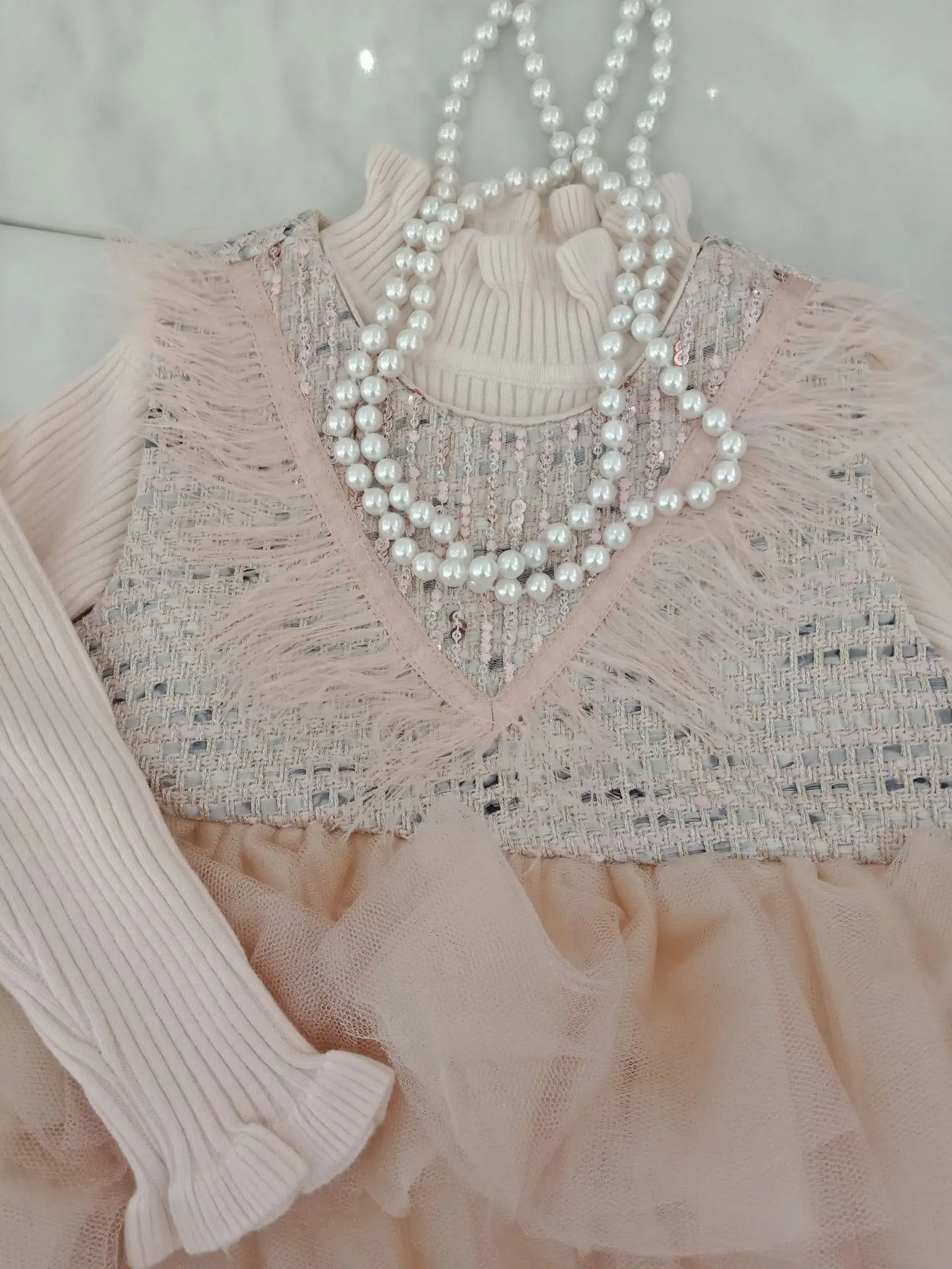 Girls Sequined Layered Dress Vest 2019 Fall/winter New Sweet Pink Toddler Girl Princess Christmas Tutu | Детская одежда и обувь