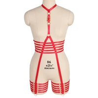 red sexy lingerie set costume exotic accessories harness women fashion fetish elastic bondage suspender belts punk accessories