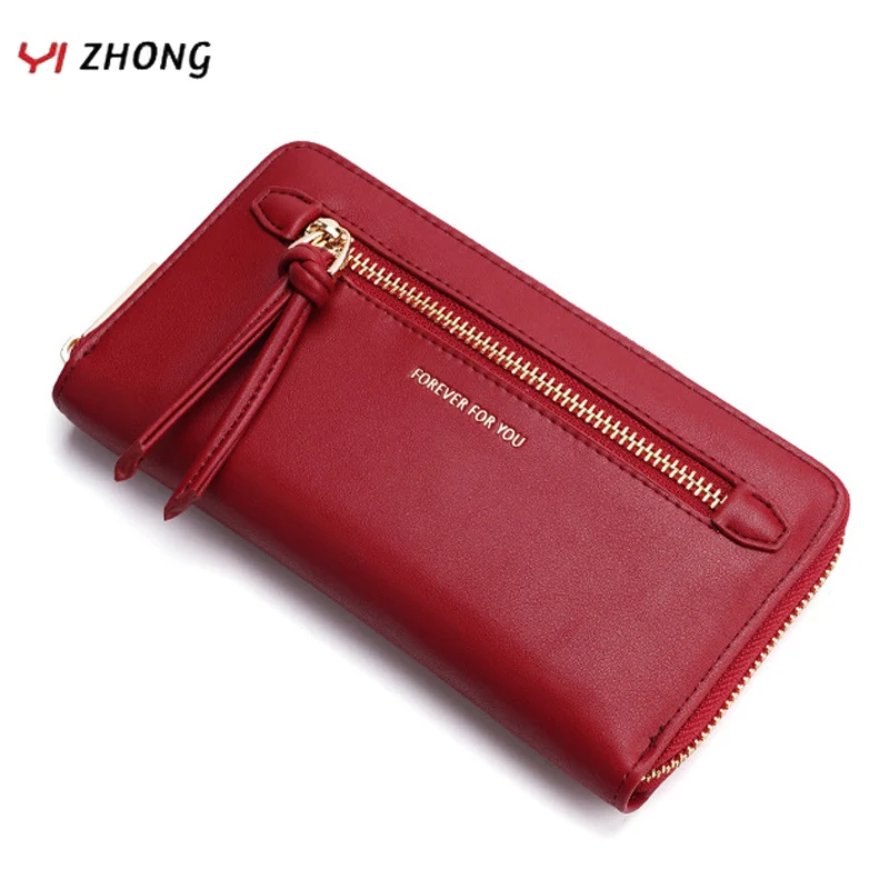 

YIZHONG Leather Long Wallet for Women Purses and Handbags Luxury Designer Fashion Card Holder Standard Wallets Clutch Purse