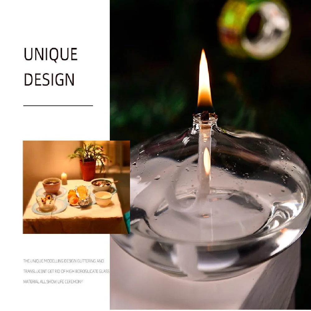 Домашнее украшение стеклянная лампа с настоящим пламенем подсвечник уличный