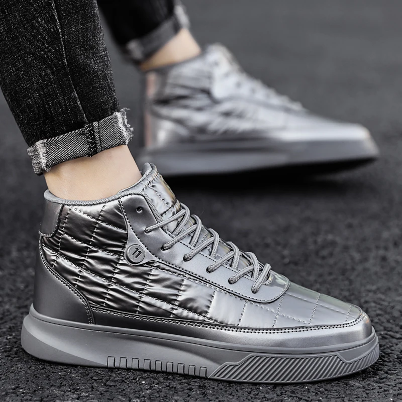 

High-top men's shoes new Korean version of the trend of men's sports and leisure shoes warm outdoor all-match trendy shoes