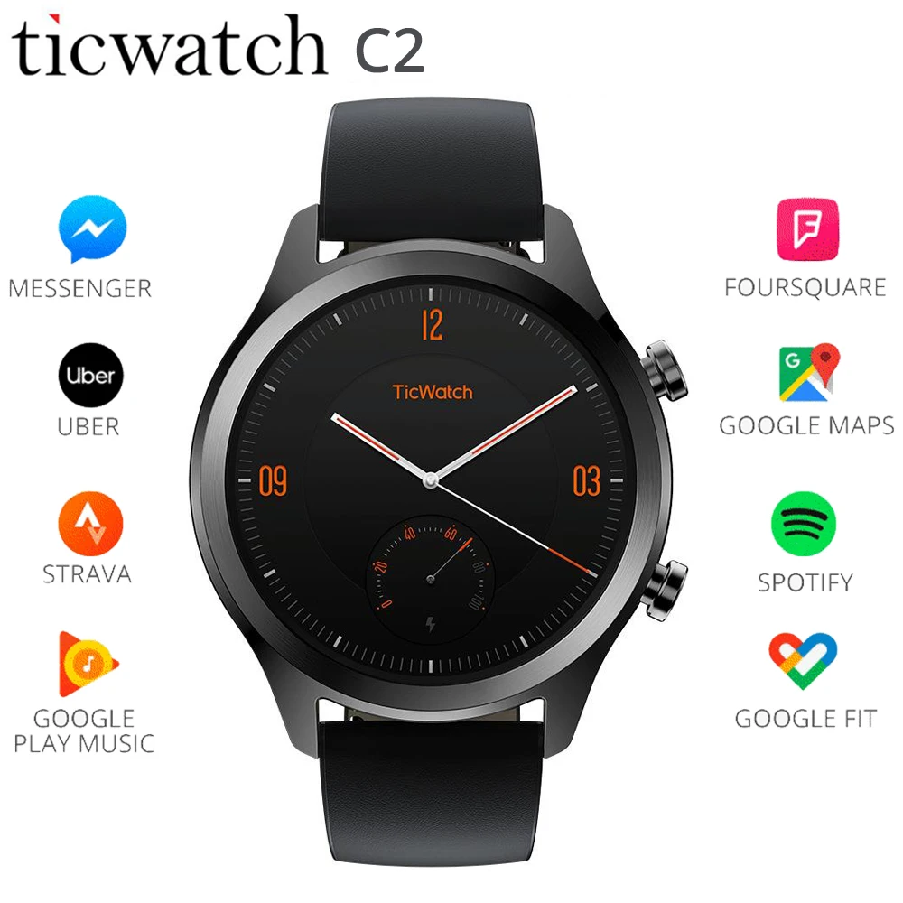 В наличии Смарт часы Ticwatch C2 wifi gps IP68 водонепроницаемые Strava Google Pay износ ОС 1 3 &quotAMOLED