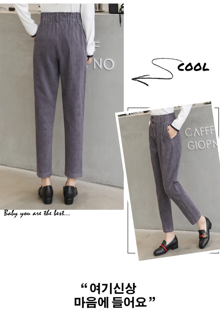 Women Corduroy Pants Vintage Casual Warm Woman Corduroy Trousers Loose Harem Pant S-5XLPlus Size Autumn Winter New Fashion