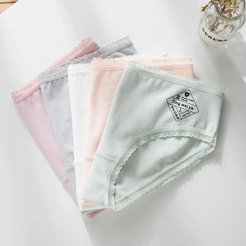 4 шт./лот детское хлопковое нижнее белье трусы для молодых девушек однотонные