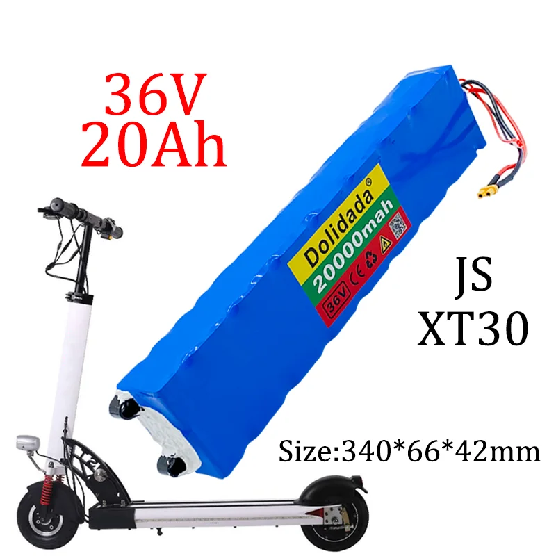 

Batterie lithium10S3P 18650, 36V, 20ah, 500W, haute puissance, pour vélos, Scooter, véhicule électrique, avec BMS XT30
