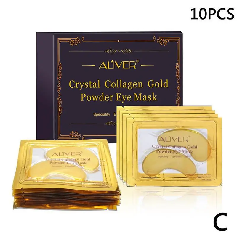 1/5/10 шт Gold Crystal коллагеновая маска для глаз, подушечки для глаз против анти-puffness маска для глаз для Уход за лицом! Убирает темные круги под глазами, удаляйте гель маска для глаз - Цвет: C