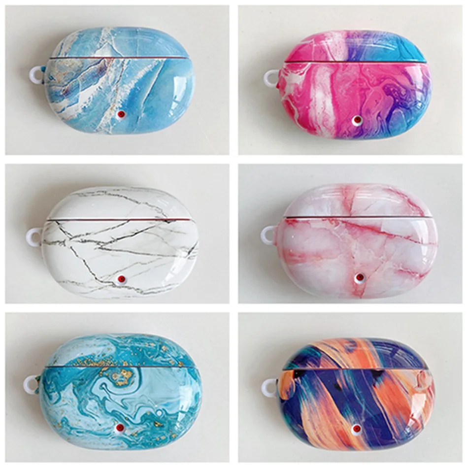 Роскошный чехол для наушников с мраморным рисунком Жесткий Чехол из