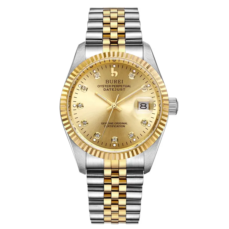 BUREI 5003 Switzerland часы мужские роскошные брендовые oyster perpetual datejust Miyota автоматические механические золотые relogio Masculino