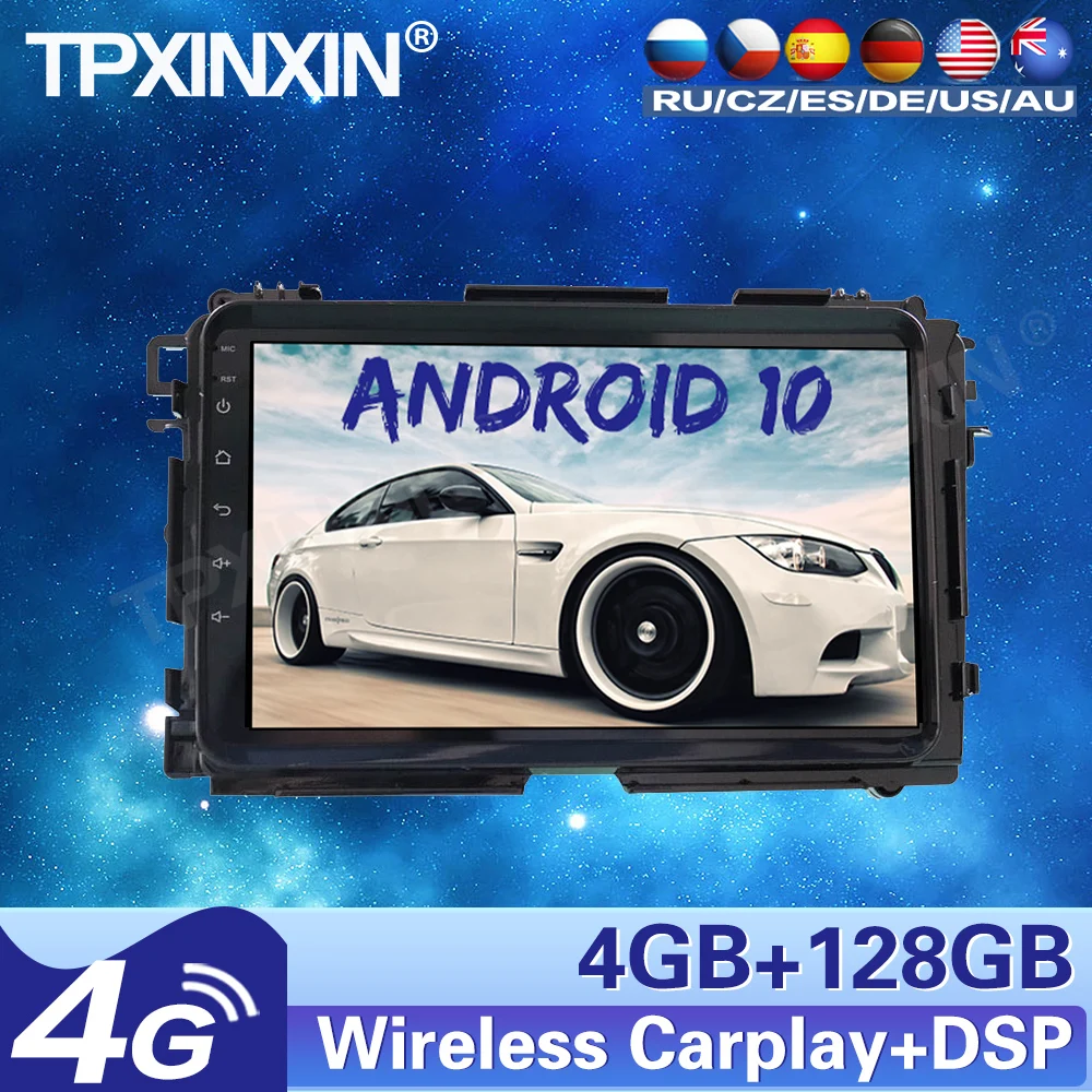

4+128G For Honda VEZEL HR-V 2019 Android 10.0 Car Radio Stereo Tape recordr Multimedia player GPS Navigation HeadUnit Carplay