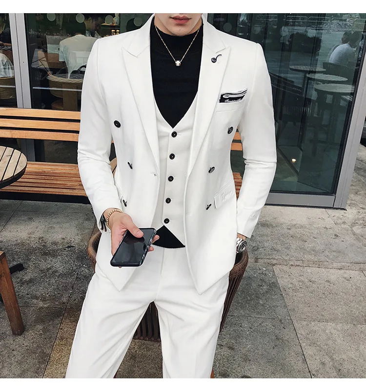 8 цветов на заказ приталенные костюмы для мужчин с отворотом деловые свадебные