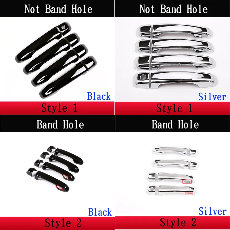 Глянцевая черная хромированная дверная ручка ABS отделка автомобильные