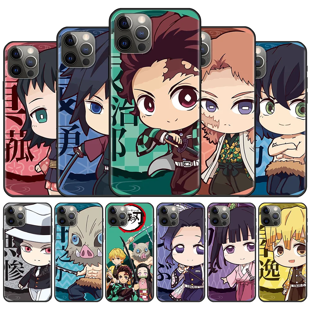 

Demon Slayer Cute Phone Case For iphone 13 11 7 XR 12 Pro Max X 7 6 6S 8 Plus 12 Mini XS Max 5 5S SE Soft Back Cover Bag