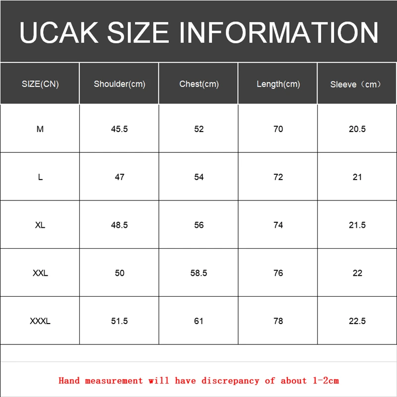 

UCAK Brand Classic O-Neck Solid Color Short Sleeve Pure Cotton T-Shirt Summer Fashion Streetwear Tops Casual T Shirt Homme U5510