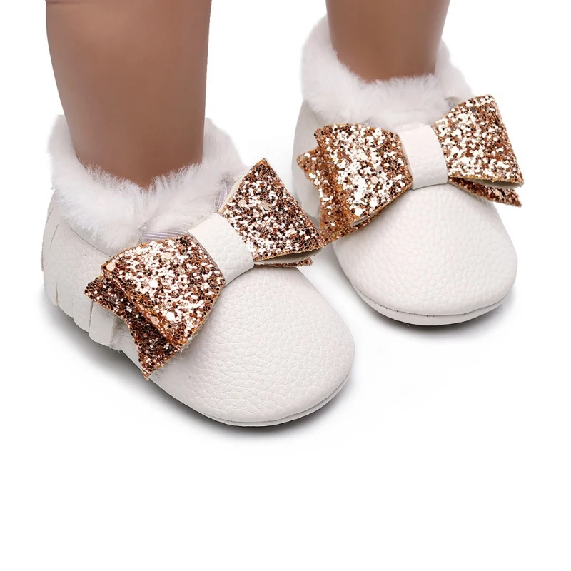 

Autumn Winter Infants Shoes Baby Girl Leopard Bow Pattern Warm Boots Casual Snow Boots Non-slip Soft Soled Walking Shoes3