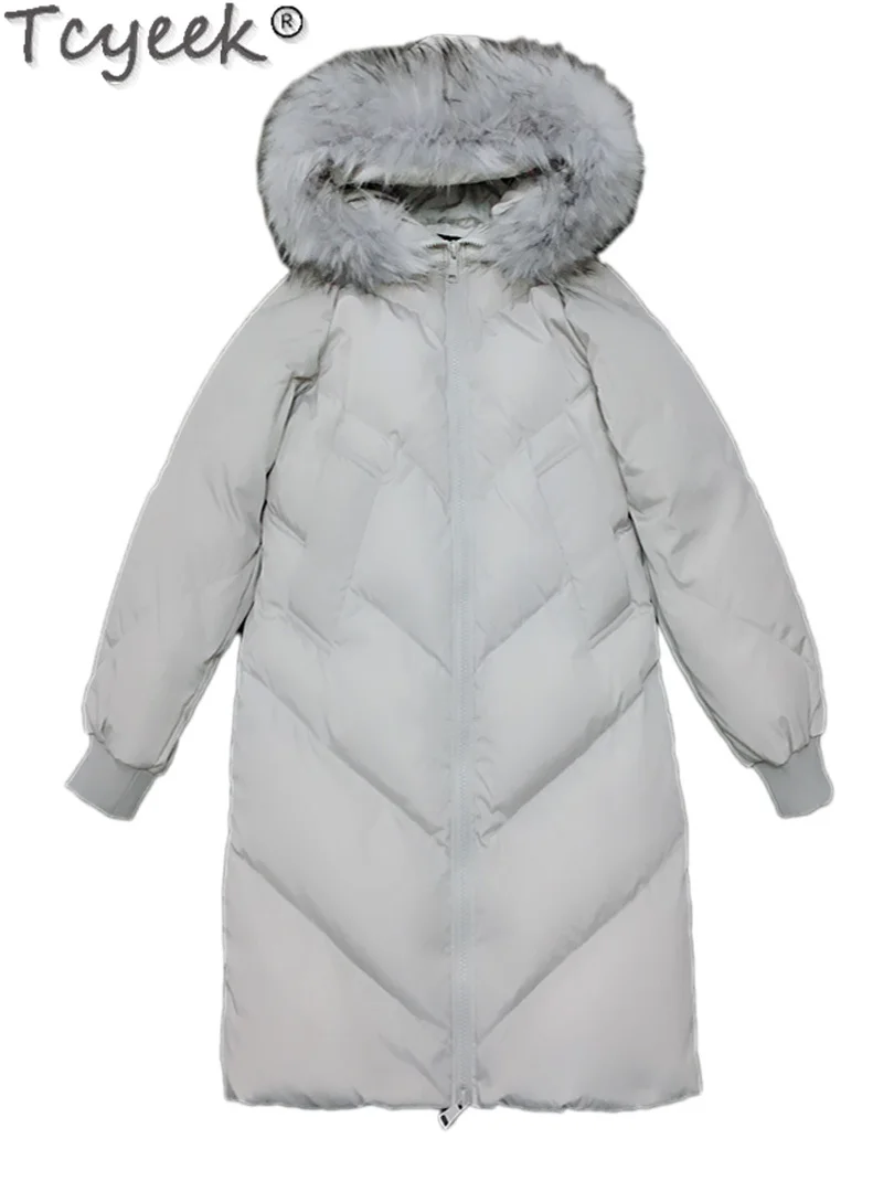 Женский пуховик с капюшоном длинное зимнее пальто женские в Корейском стиле на