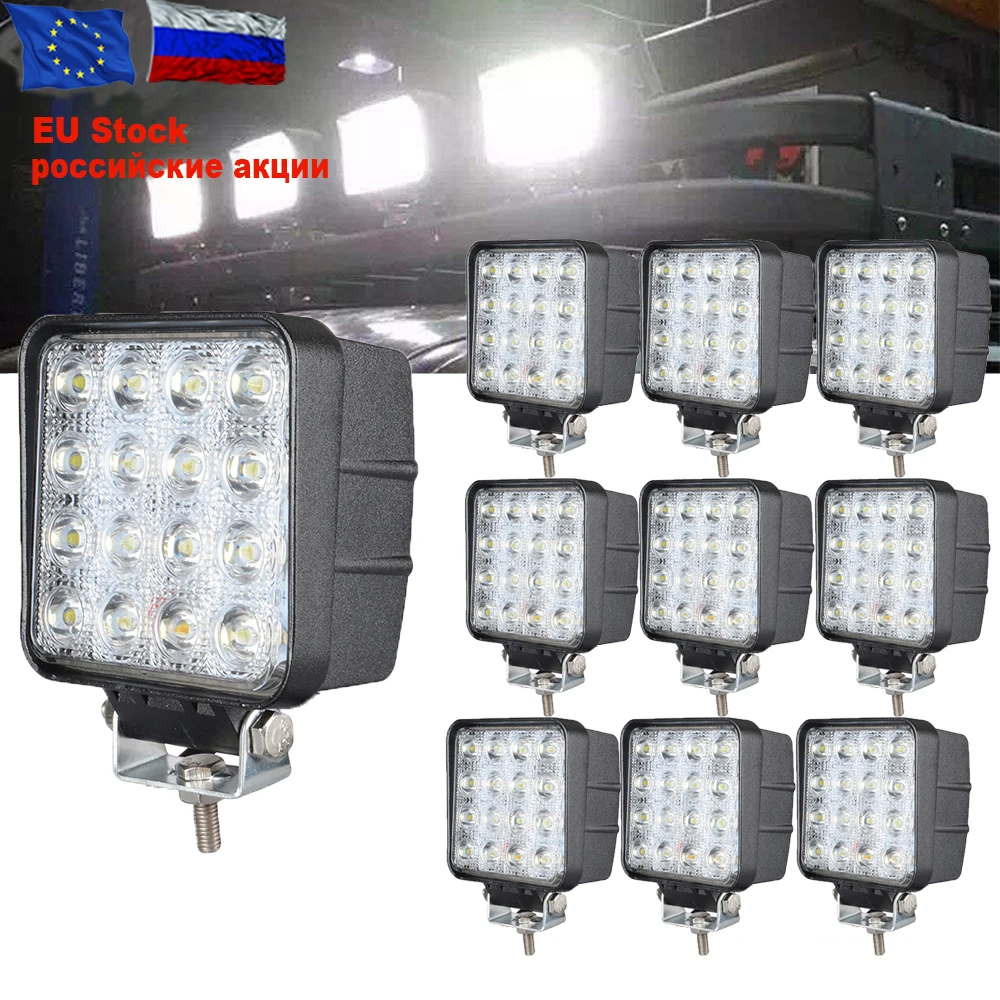 

10 шт высокое Мощность машинка для стрижки 48 Вт заливающий луч/точечный светодиодный рабочий светильник бар толстые грузовика автомобиля св...