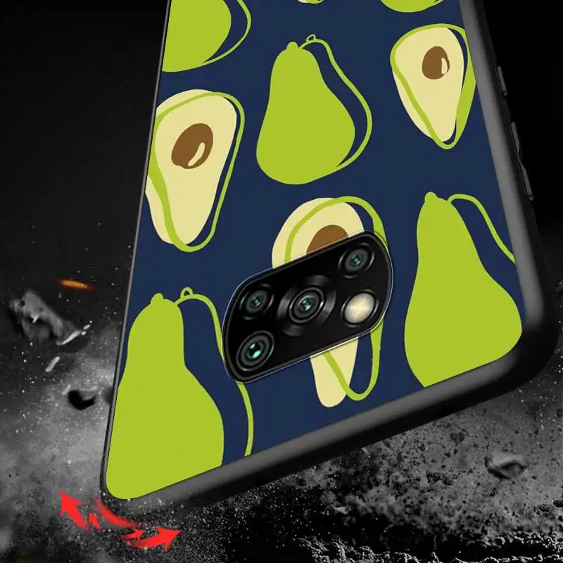 

Avocado Cute Fruit For Xiaomi Redmi K30 K30S Mi 10T Lite Pro Poco X3 NFC X2 M3 M2 F2 Pro C3 F1 Black Phone Case