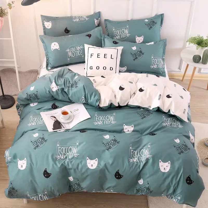 Высокое качество Фламинго печать 3/4 предмета в комплекте зимнее постельное