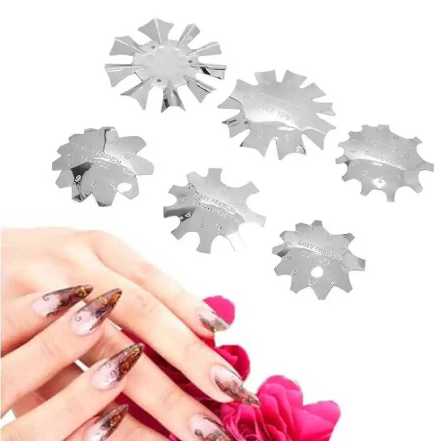 

6pcs/1set Nail Art Edge Trimmer Nail Form Cutter Clipper Styling Nail Template Tools