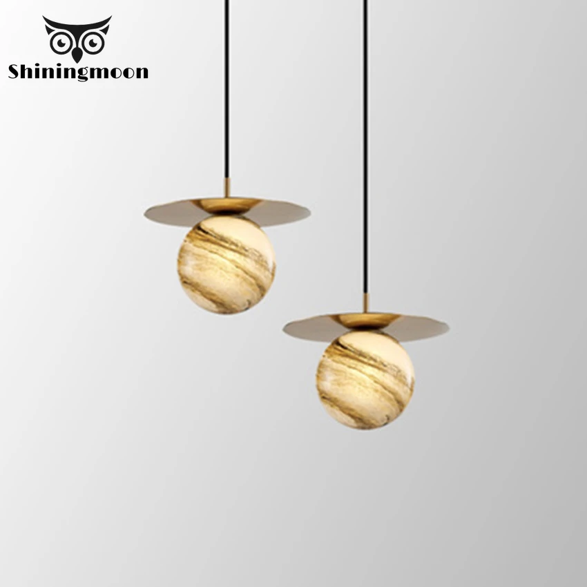 Скандинавские светодиодные подвесные светильники с изображением планеты
