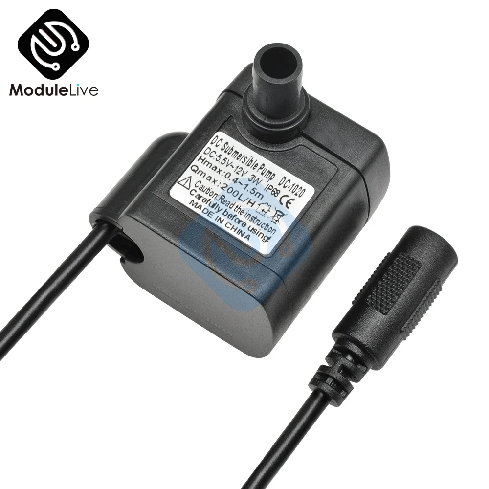 3W 5,5 V-12 V DC погружной водяной насос IP68 Водонепроницаемый Солнечный двигатель 200L/H 0,4-1,5 м для аквариума Фонтан Tank инструменты для полива