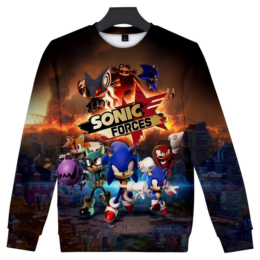 Sonic The Hedgehog 3D принт женские/мужские толстовки с круглым вырезом модная Толстовка